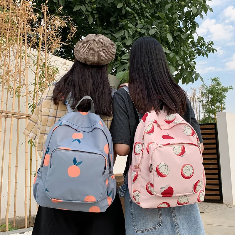 Корейский ins Harajuku японский консервативный стиль простая сумка на плечо Женская мода печать Твердые молнии Повседневный женский рюкзак