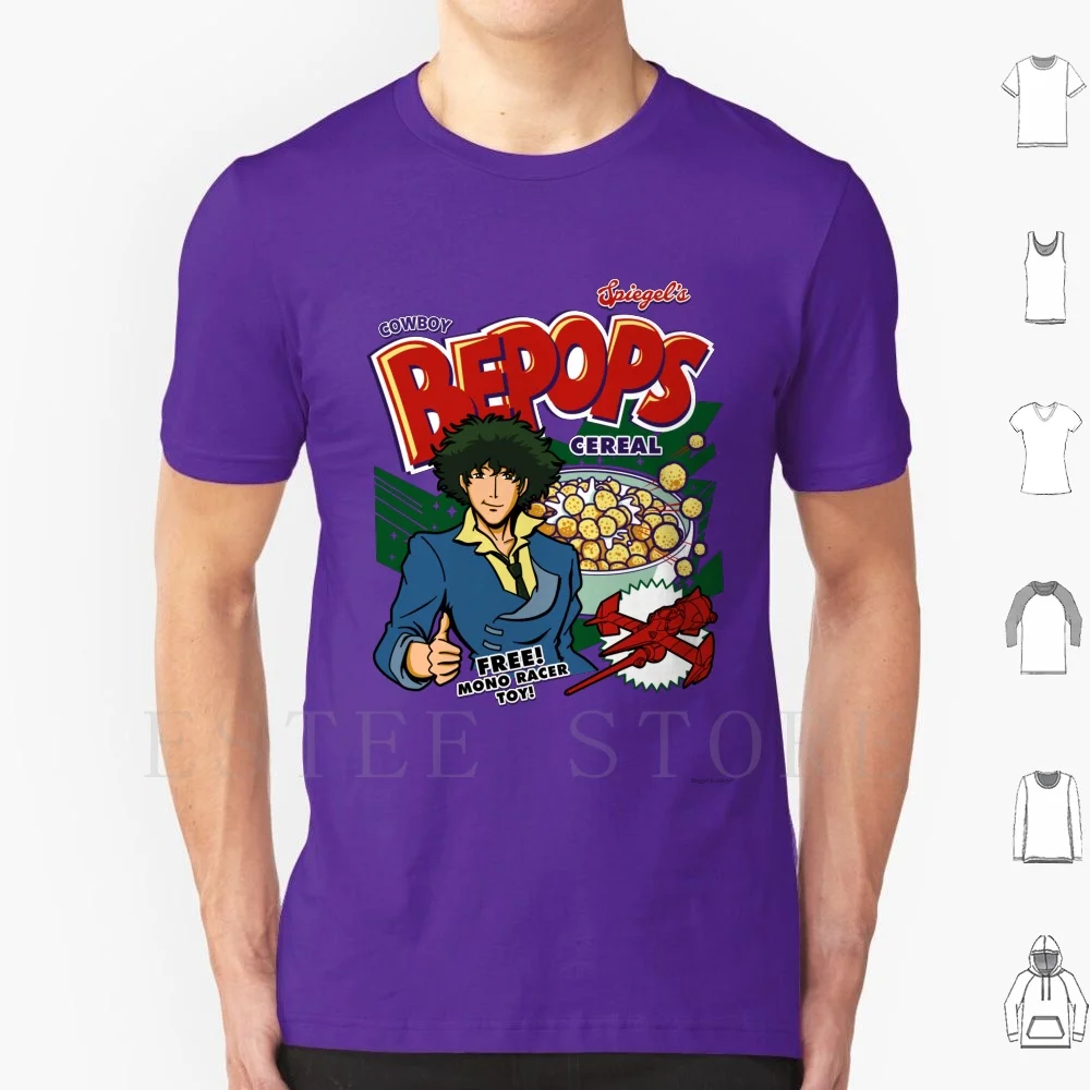Cowboy Bepops T Shirt Cotton Men Diy Print Cowboy Bebop Cereal Food Fittium Lay Out Anime Manga Pop Culture Geeky Nerdy Spike