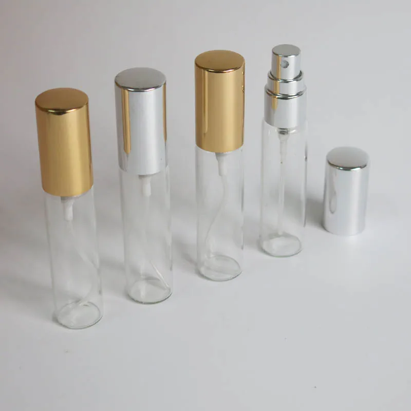 

2pcs 10ml Refillable Mini Glass Perfume Spray Bottle Aluminum Spray Atomizer Portable Travel Cosmetic Container Perfume Bottle