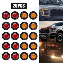 

20x 12V 24V Truck Trailer Lights LED Side Marker Position Lamp Lorry Tractor Clearance Lamps Parking Light Red/Amber