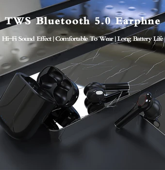 

True Wireless Earphone HD call TWS Bluetooth headphone handsfree noise cancelling Earbuds with microphone for ios android Phones