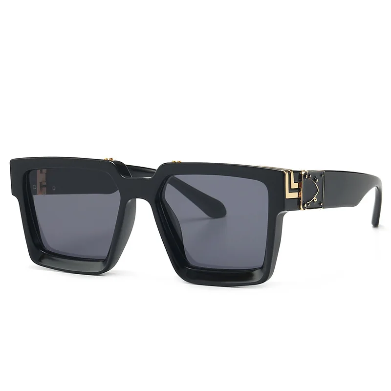 Новые модные роскошные дизайнерские мужские Квадратные Солнцезащитные очки женские винтажные Ins Hot Shield солнцезащитные очки для женщин UV400 - Цвет линз: Black Black