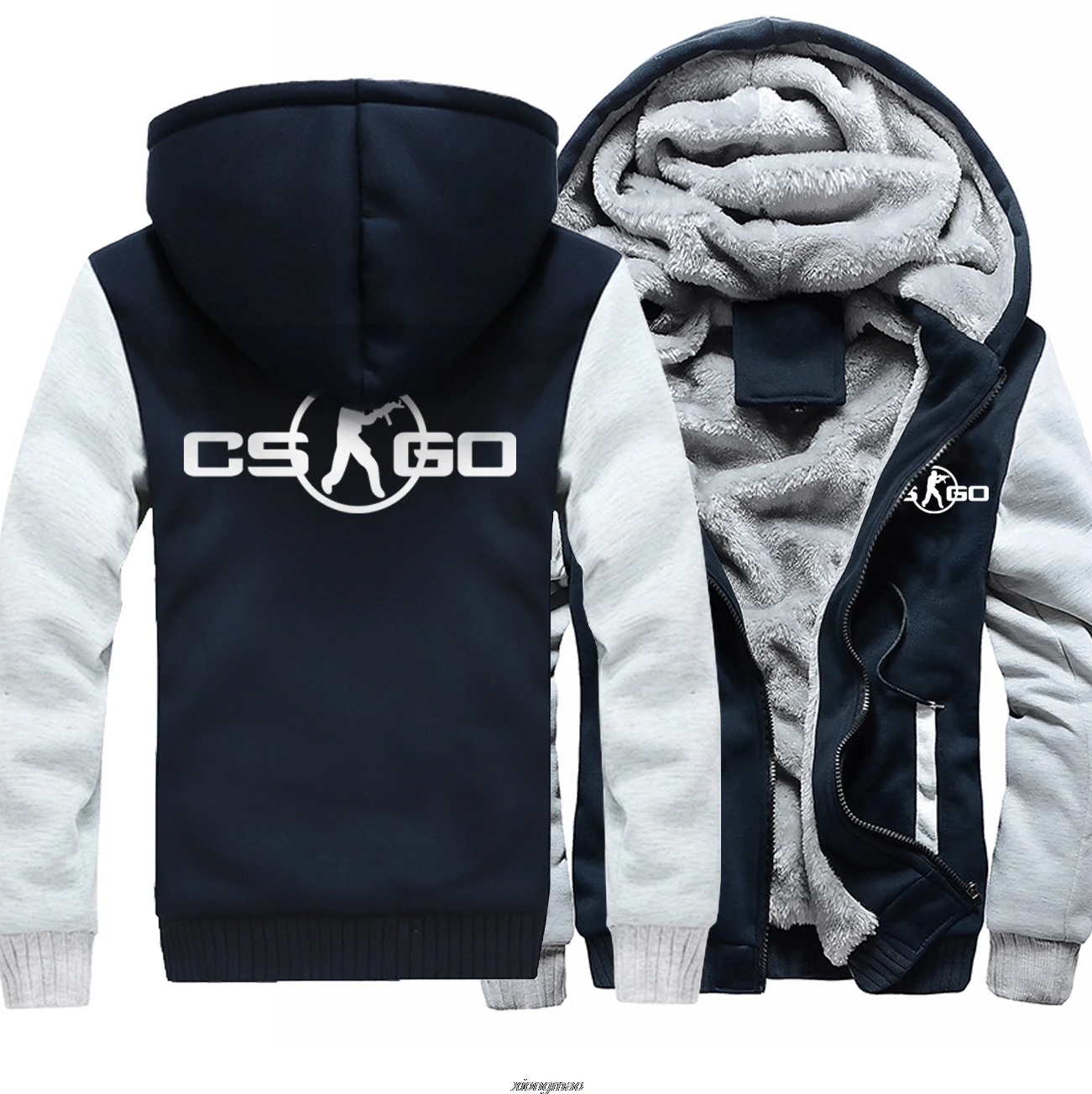 Костюм CS GO, Толстовка для косплея,, Зимние флисовые толстовки Harajuku, брендовая мужская спортивная одежда, толстовки, мужские повседневные пальто, куртка с капюшоном - Цвет: light gray