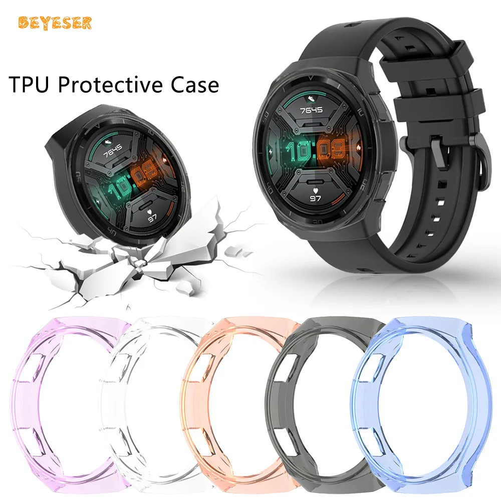 

TPU Protective Case For Huawei Watch GT 2E Smartwatch High Quality Shockproof Cover Watch Bumper Shell Frame Protector Accessory