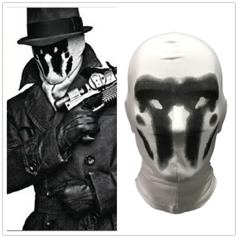Американский телезритель Косплей Rorschach Walter Kovacs маски головные уборы Печать Полное Лицо Маска Смешные аксессуары для маскарада на Хеллоуин