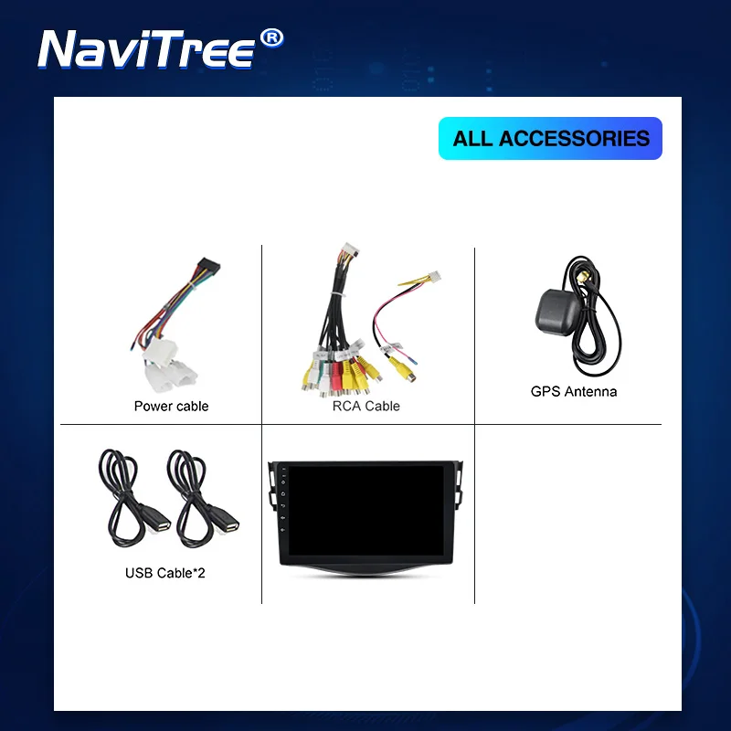 NaviTree 9 дюймов ips 2.5D Android9.0 автомобильный радио мультимедиа для toyota rav4 2007-2011 wifi навигация gps swc Bluetooth FM