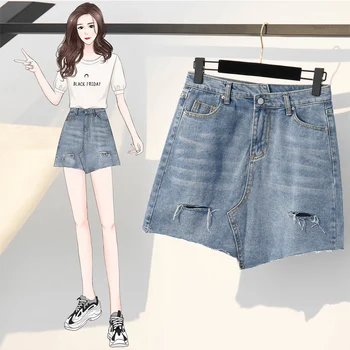 

COIGARSAM 4XL Plus Size Loose Women Short Skirt Summer Skirts 0637