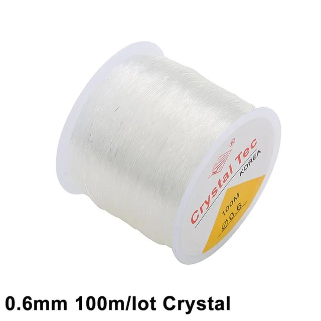 100M Plastic Crystal DIY Beading Stretch Cords Elastic Line Jewelry Making Supply Wire String jeweleri thread String Thread 0.6mmX100m Crystal