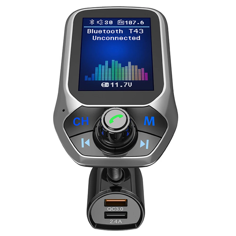 MP3 плеер Автомобильный комплект свободные руки fm-передатчик USB зарядное устройство Музыка ЖК-дисплей Многофункциональный интерфейс AUX четыре режима Bluetooth
