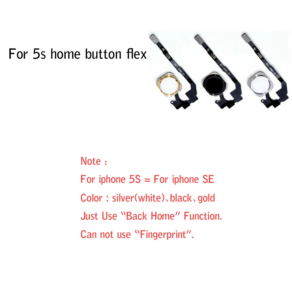 100 шт./лот кнопка Home с гибким кабелем для iPhone 5S 6g 6 6s plus 7g 7 8 8g Plus кнопка Home Flex сборка