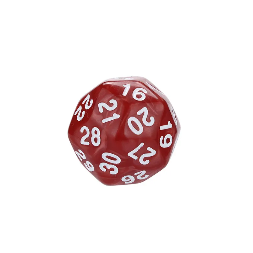 Polyhedron D30 акриловая игра в кости игра dnd Набор Игральных кубиков dados poliedricos идеальный подарок многогранные кости кубики любовников башня 30A20 - Цвет: red dice set