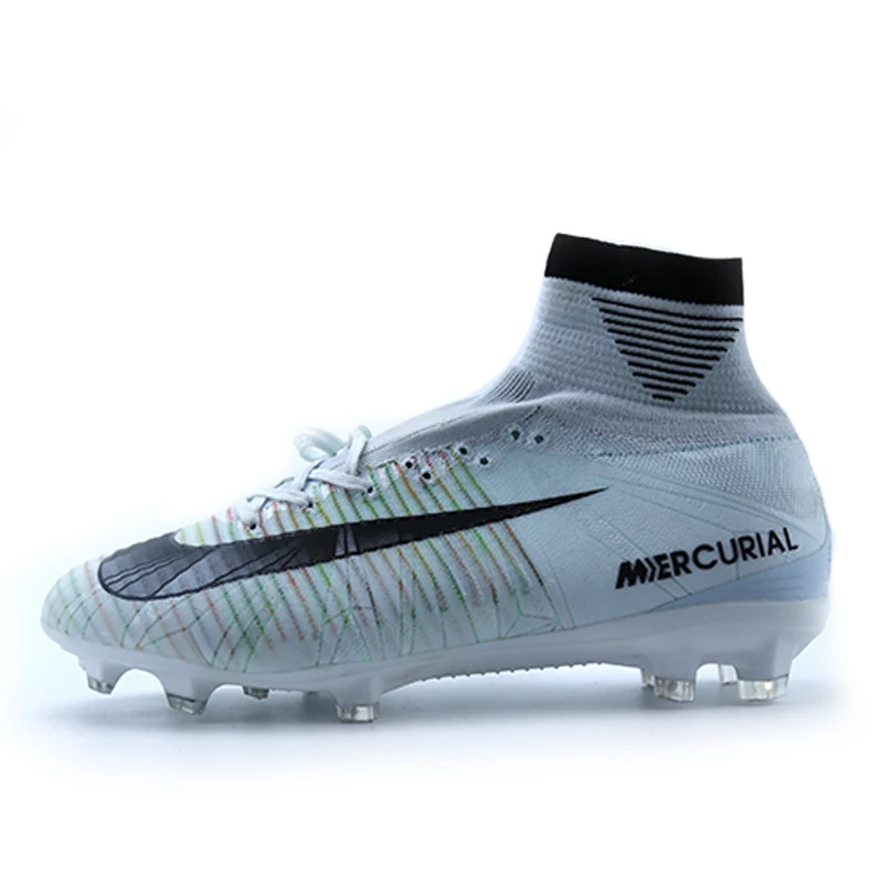 NIKE VAPOR 13 ELITE FG футбольные кроссовки Superfly 7 кроссовки мужские тренировочные футбольные кроссовки дышащие нескользящие легкие удобные - Цвет: grey and black
