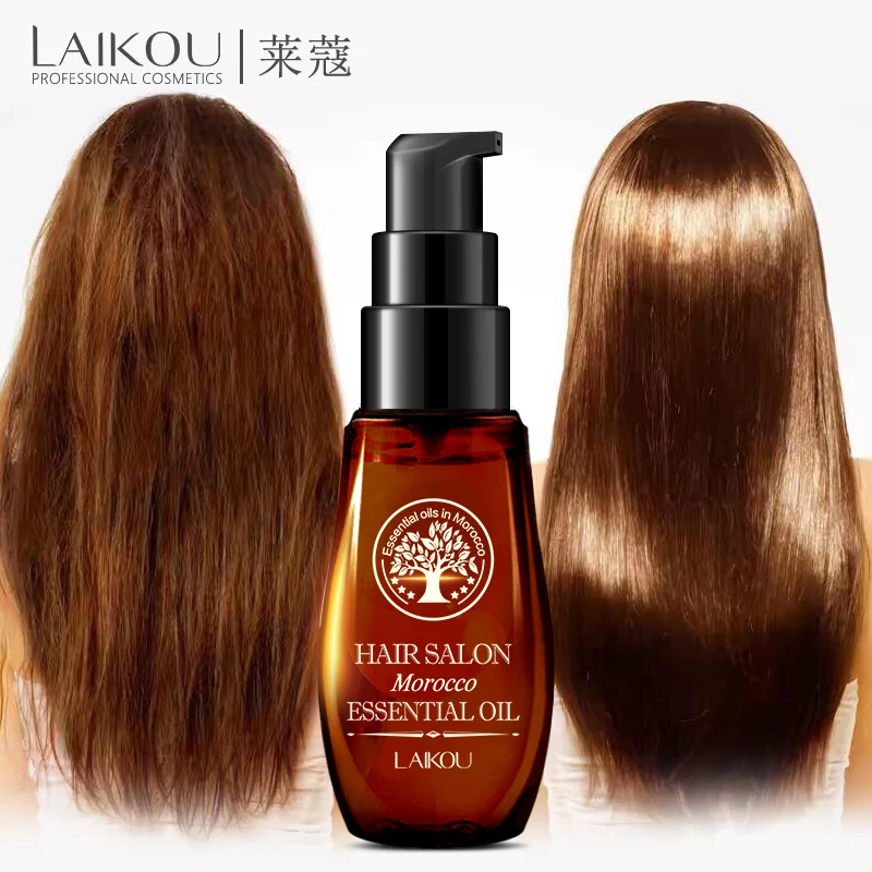 Laikou 40ml Pure Morocco Argan Oil Hair Keratin Straightening Curly Treatment Growth Mask For Damaged Dry Split Ends |
