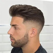 BYMC бразильские человеческие волосы парик для мужчин кружево с NPU человеческие волосы парик заменить мужчин t система Натуральные Прямые с зажимами