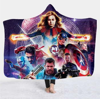 

movie Marvel Avenger 3D Print Plush Throw hooded Blanket Sherpa Fleece Bedspread Blanket Vintage Bedding wool soft Blanket 011