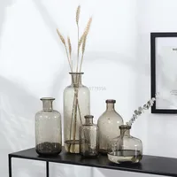 Ins Nordic Glass Transparent Smoke Gray Bubble Vase Home Living Room Table Decoration Decoration Shooting Props 1
