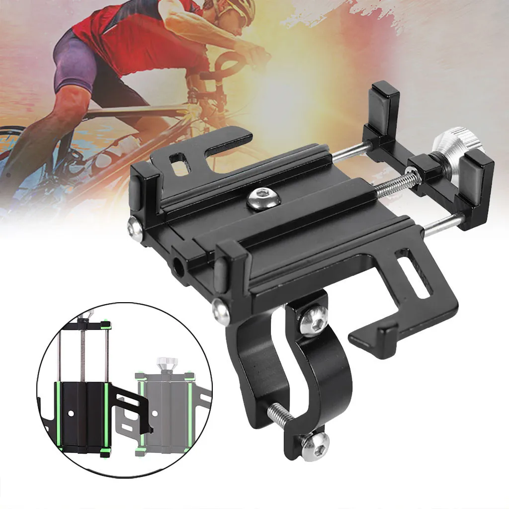 1pc Bicycle Mobile phone stand holder mount handlebar Aluminum alloy Fixed Phone GPS Bracket stand Riding Non-skid pad Durable