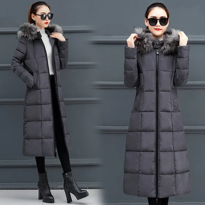 

Cotton-padded Clothes Women's 2019 Autumn And Winter New Style Korean-style Extended Knee down Jacket Cotton-padded Clothes Wome