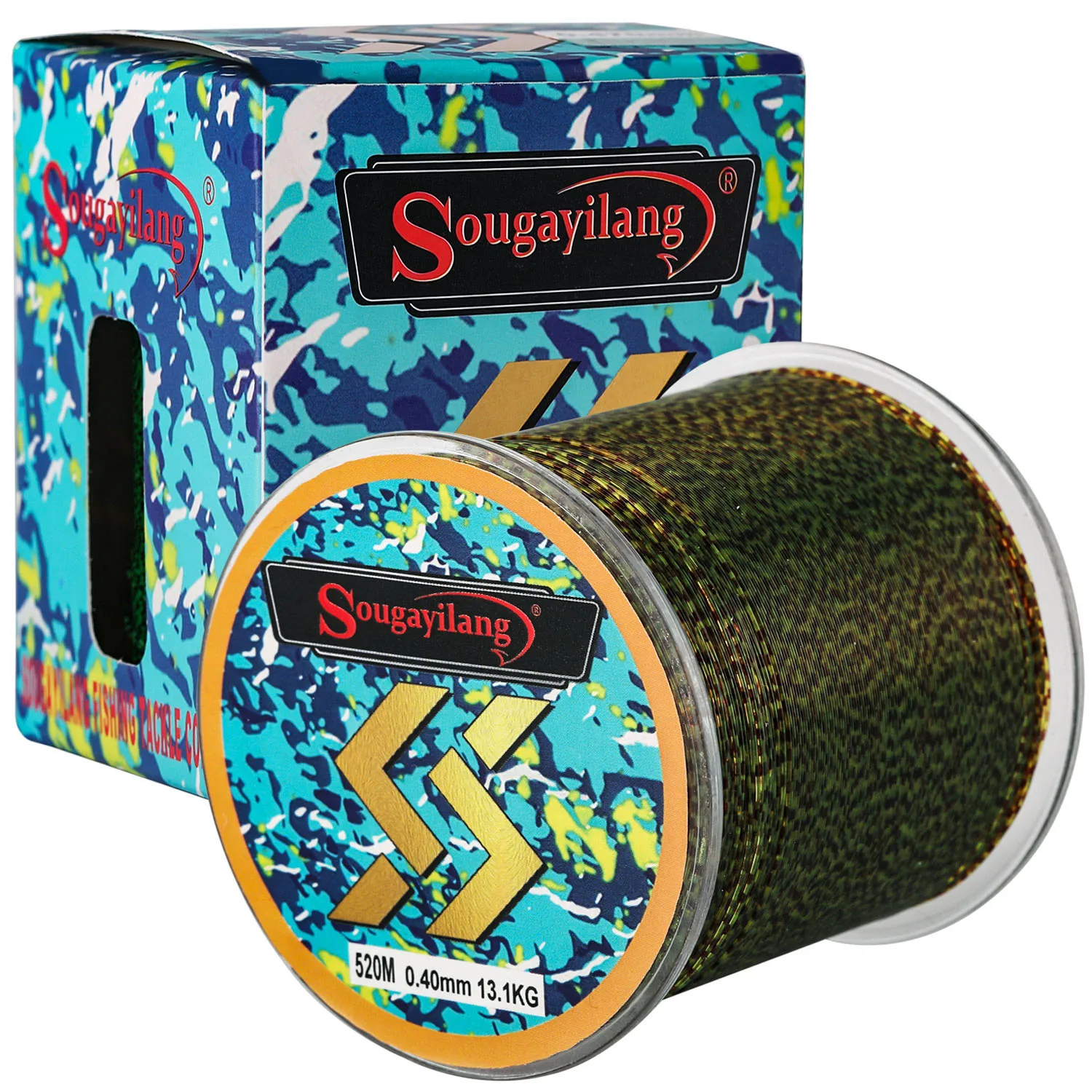Sougayilang 150/520M Invisible Fishing Line Speckle Fluorocarbon Line Strong Spotted Sinking Nylon Fishing Line 0.14mm-0.47mm