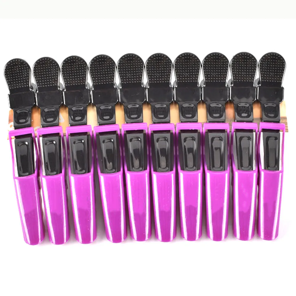 Purple 10 шт./лот Профессиональный зажим для волос аллигатора для женщин Бобби Булавки шпильки крокодил зажимы для волос для девочек салон Инструменты для укладки - Цвет: Purple