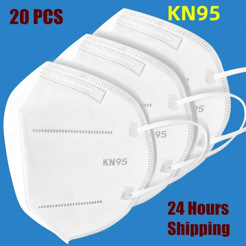 

20pcs FFP2 KN95 6 Layers Mask Dustproof Anti-fog And Breathable Face Masks 95% Filtration KN95 Masks Features as KF94 FFP2