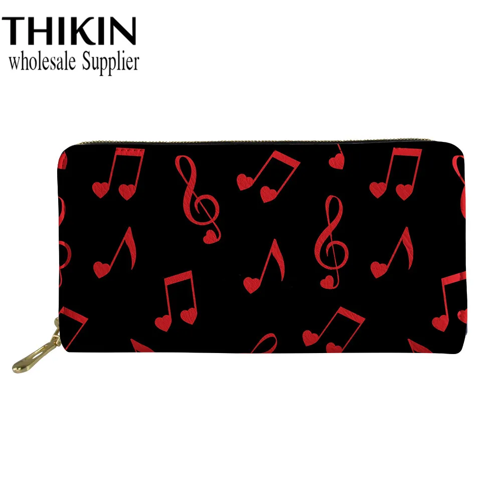 as picture THIKIN Guitar Note, женский кожаный кошелек, женский длинный клатч, кошелек, Дамская мода, держатель для карт, для девушек, для телефона, для денег, на заказ - Цвет: as picture