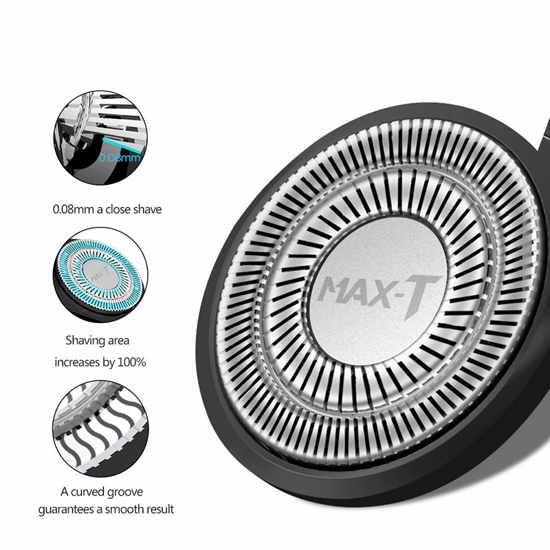 MAX T RMS7109 Электробритва Моющаяся перезаряжаемая 110 240 в 3D Тройное Лезвие Уход за