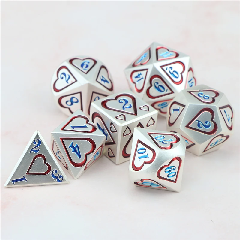 Металлические игральные кости dnd набор многогранных rpg подземелье и дракон