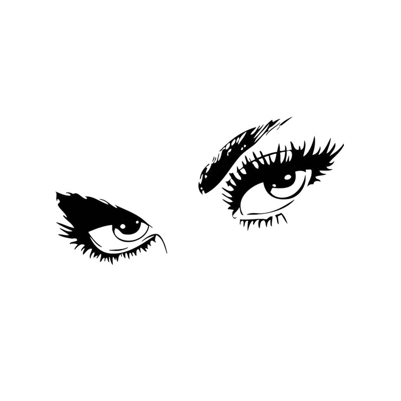 

15cm*8cm Sexy Beautiful Gorgeous Eyes Car Sticker Black/Silver Vinyl Car Decal Popular Fashion Style