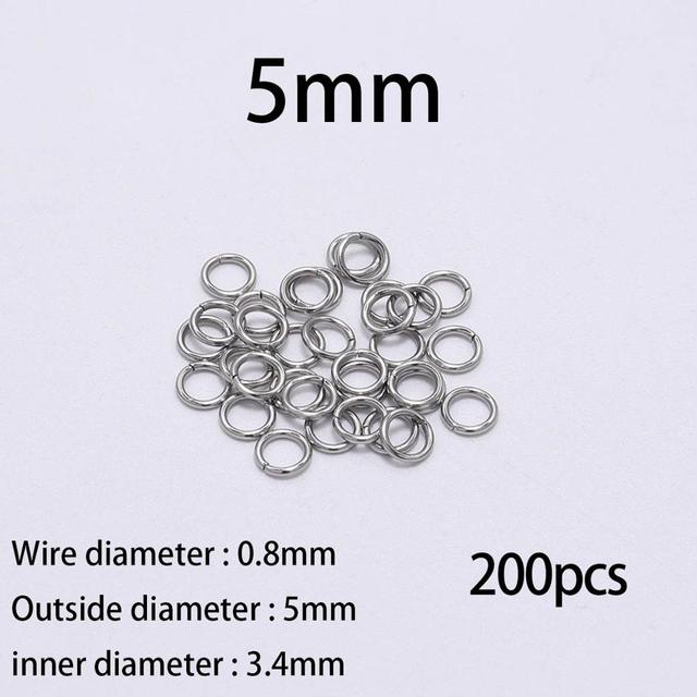 3-15mm Diameter Stainless Steel Open Single Loops Jump Rings Split Ring For Jewelry Making DIY Connector Accessories