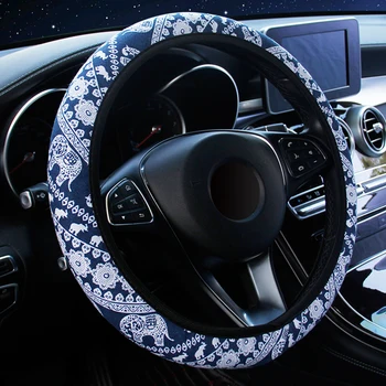 

Suitable for 37-38cm Anti-Slip Breathable Car Steering Covers Steering Wheel Cover Elephant Print