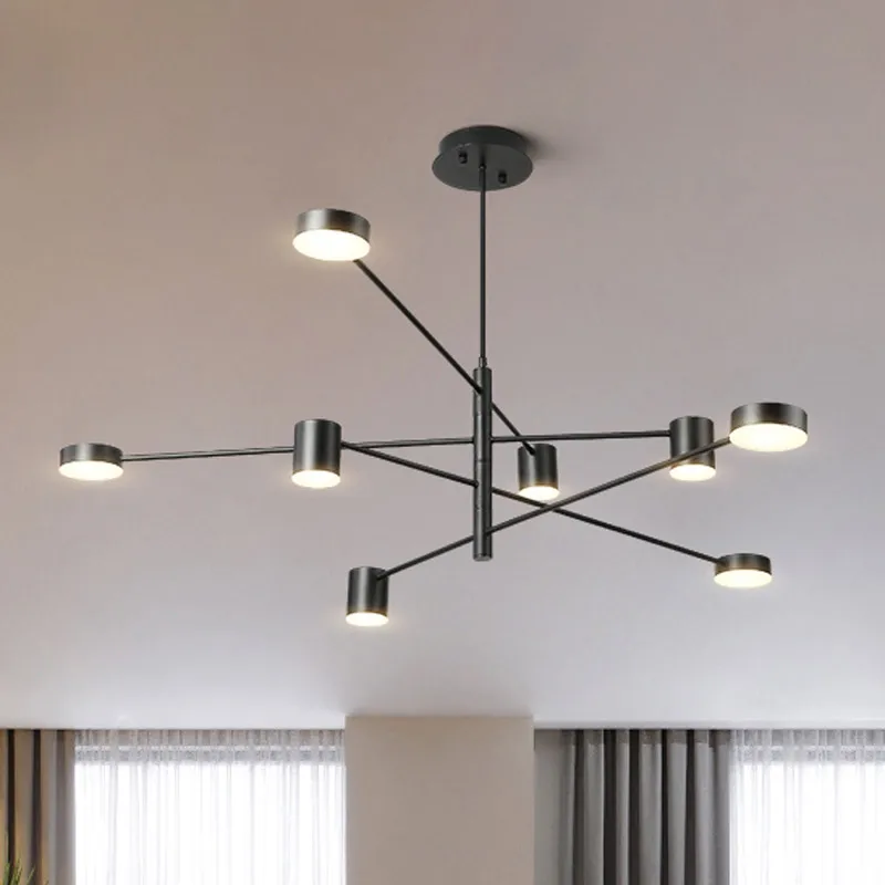 Современный светодиодный подвесной светильник в скандинавском стиле для столовой, кухни, подвесной светильник, большой светильник, черно-белое золотое освещение