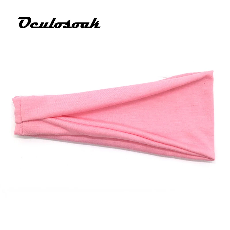 Light pink Аксессуары для волос, модная новинка, спортивная повязка на голову для женщин, девушек, мужчин, фитнес, впитывающий пот тюрбан, Йога, бег - Цвет: Light pink