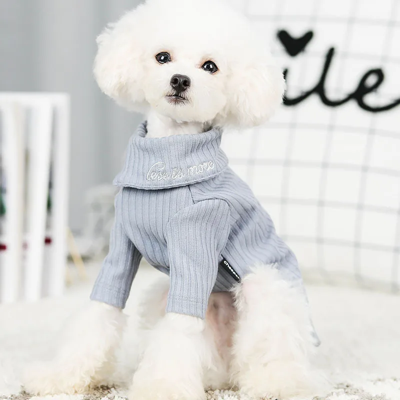 Блестящий Воротник, вышитая нижняя рубашка одежда для собак на осень и зиму, новейшая одежда для домашних животных, теплая одежда для маленьких собак