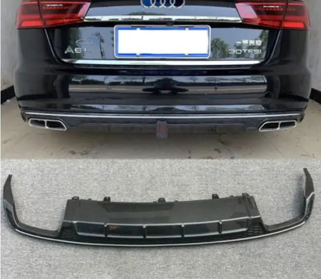 Задний бампер из углеродного волокна для Audi A6 S6 C7.5 2016 2017 2018|Амортизаторы| |
