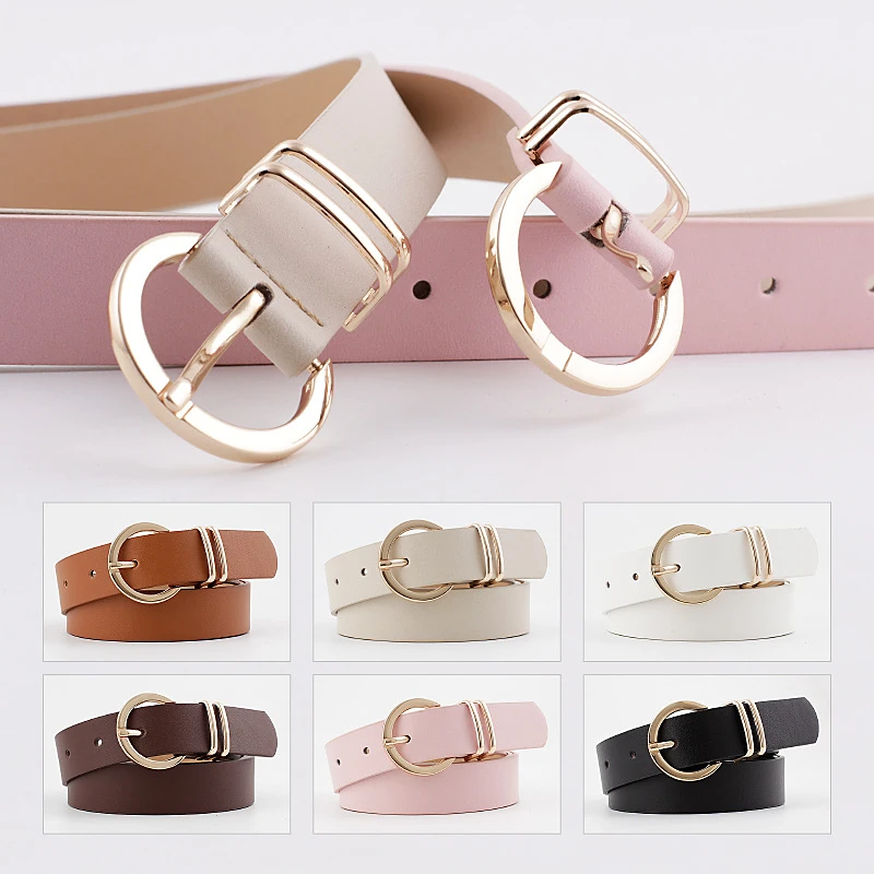 Leather Belts For Women Fashion Jeans Classic Retro Simple Round Buckle Female Pin New Denim Dress Sword Luxury Punk Casual dress belts for women