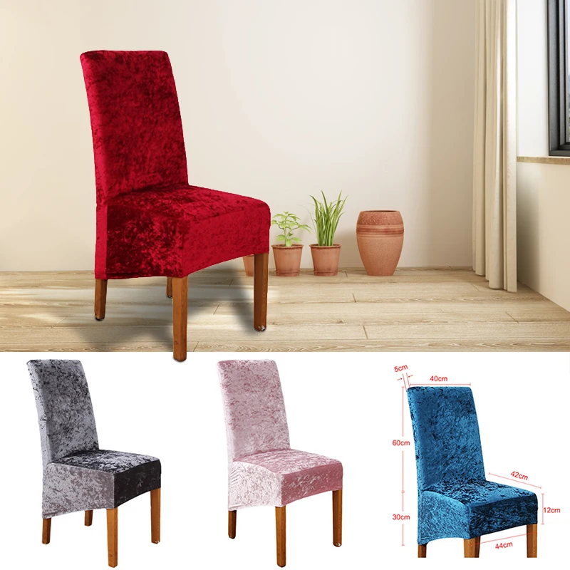 

Elastic Velvet Dining Chair Cover Spandex Chair Slipcover Dining Room Kitchen Wedding Banquet Decor Chair Case