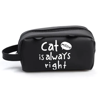 

Durable Cute Cat Cartoon Makeup Bag Cosmetics Pouchs Soft Pectin Multi-purpose Sunglasses Storage Bag Easy Carry for Travel