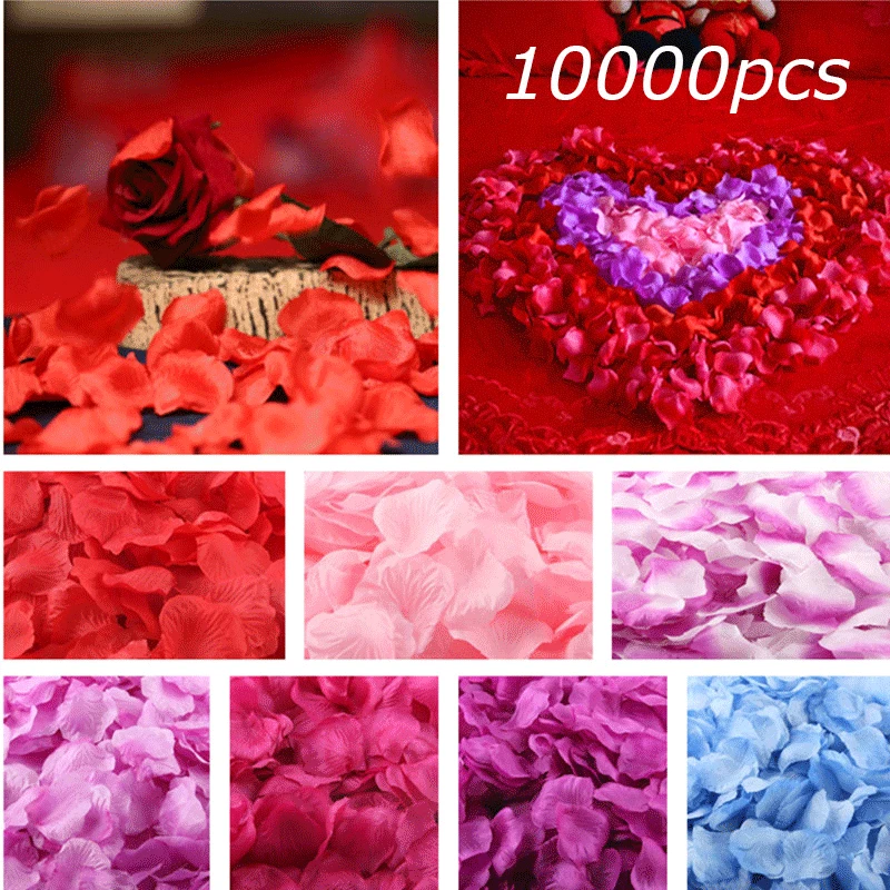 Silk Rose Petals Wedding Flower Bridal Decoration Party 40 Color Choose Quantity 