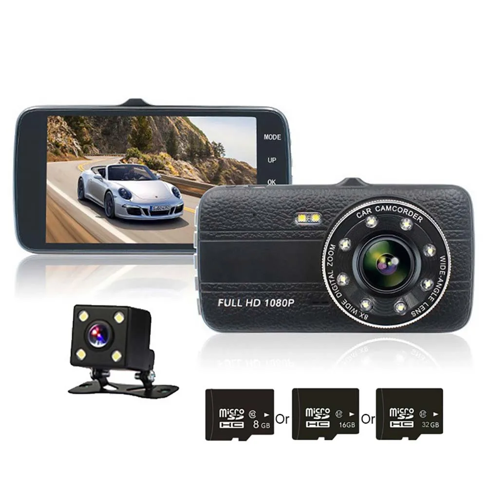 Full HD 1080P вождение автомобиля Регистраторы " ЖК-дисплей Экран Видеорегистраторы для автомобилей Камера 170 градусов Широкий формат Ночное видение заполнить светильник Dash Cam
