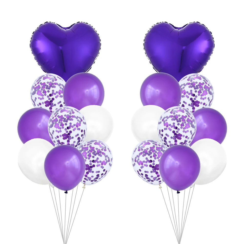 Ballons confettis violets 12 pouces | Décor de fête d’anniversaire