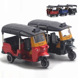 Alloy Tricycle Retro Simulation Model Three Wheeled Motorcycle Toy Diecast Hot Sale Autorickshaw Car Model Figure Toys for Kids
