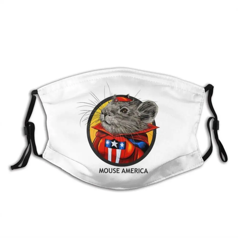 

Mouse America - Modern Funny Cool Cloth Mask Mouse America American Flag Patriotic American Miss America Superhero Super Hero