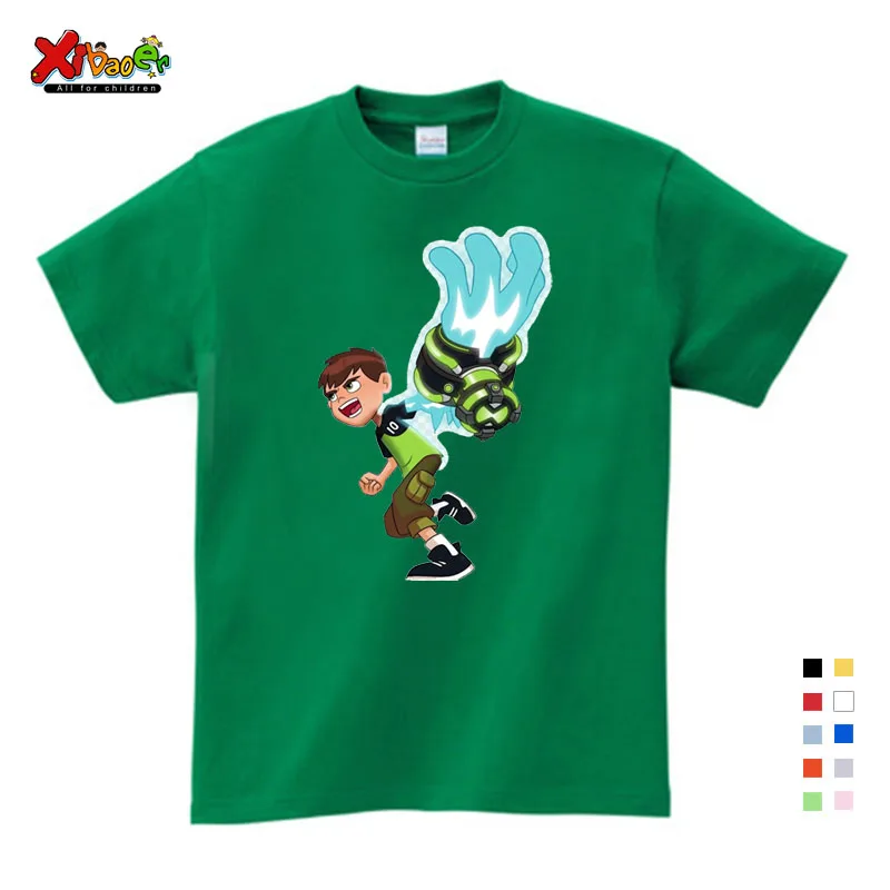 Летняя одежда для мальчиков; топы; Новинка; детская футболка Omnitrix Ben 10; настоящая детская футболка; футболки для маленьких мальчиков с рисунком аниме; От 3 до 9 лет - Цвет: Baby T-shirt