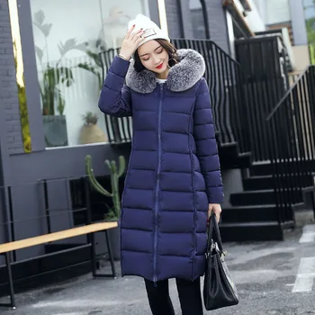 

Nicesnowl Fashion Winter Coat new Women Jackets Thick Down Parkas Fur Hooded Cotton Long Coats Warm Windbreaker Female Outwear