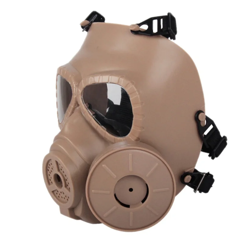 

Full-covered Gas Mask Helmet Men Women PC Lens Adjustable Shock Resistance Sportswear For CS With Fan Anti Virus Mask