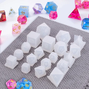 

Dice Silicone Mold 3D Number Square Triangle Fillet Dice Crystal Epoxy Resin Mould Jewelry Making Tools