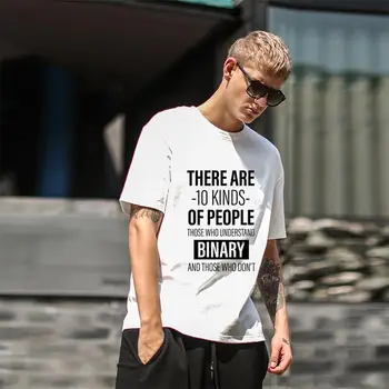 

Design 10 kinds of people binary computer science t-shirts men big size s~5xL formal slim fit