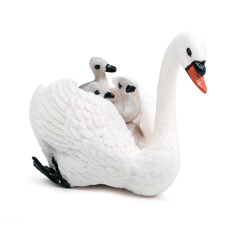 Swan with small baby Animal Figure Collectible Toys Wild Cognition Action Figures Kids Plastic Model | Игрушки и хобби