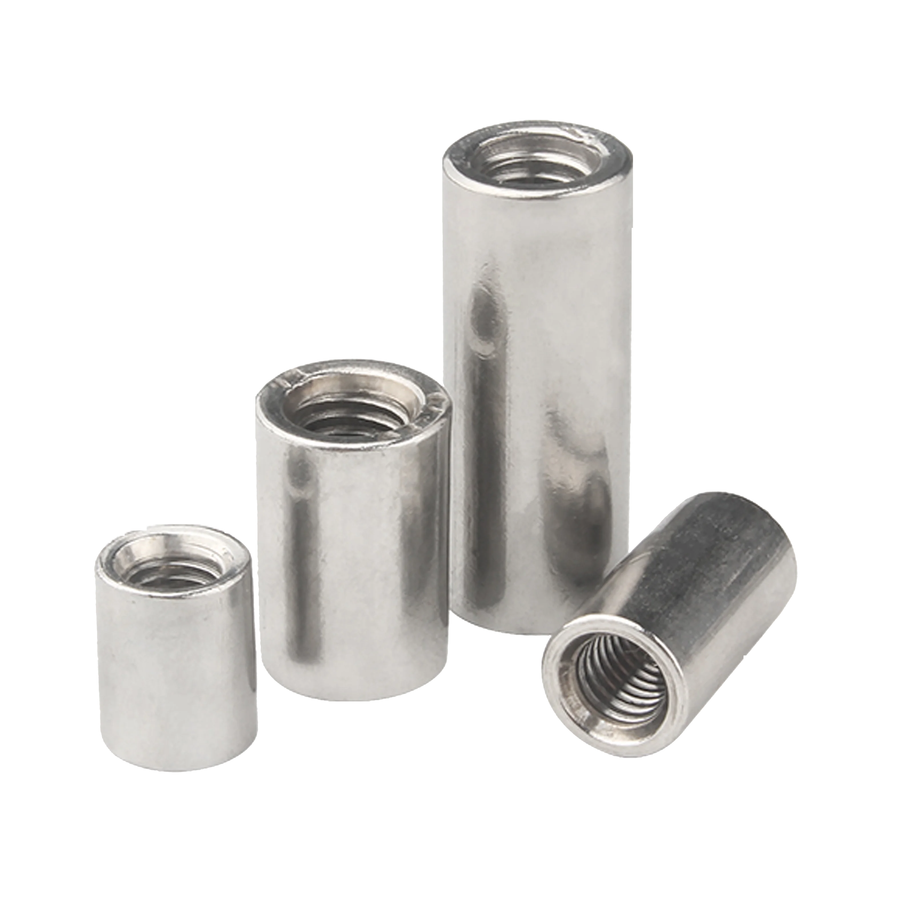 4pcs M6 stainless steel cylindrical screws column through hole nuts